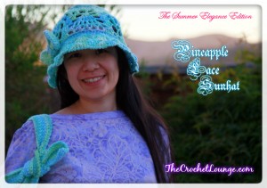 Pineapple Lace Sunhat Front | The Summer Elegance Edition | The Crochet Lounge | Free Crochet Sunhat Pattern