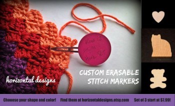 Horizontal Designs Custom Stitch Markers | The Crochet Lounge Birthday & Anniversary Giveaway #7days
