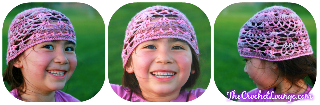 Butterflies & Pineapple Lace Beanie - Sock Weight Yarn - Child to Adult One Size | The Crochet Lounge | Pineapple Lace | Autumn Fall Fashion