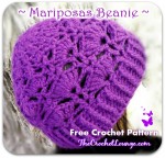 Mariposas Beanie Side View | The Crochet Lounge™ Free Crochet Pattern