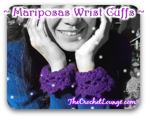 Mariposas Wrist Cuffs Worn Flipped | The Crochet Lounge™ Free Crochet Pattern