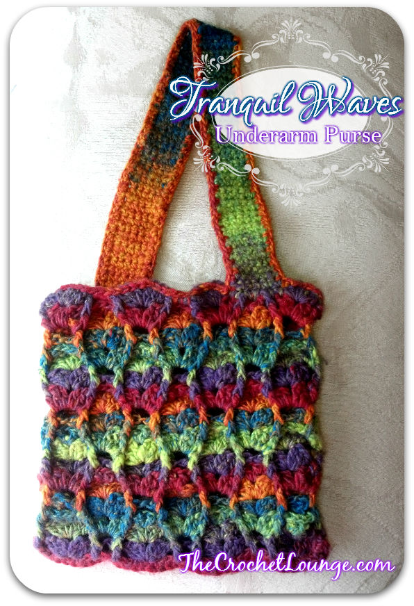 Tranquil Waves Underarm Purse | The Crochet Lounge™ Free Crochet Purse Pattern