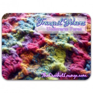 Tranquil Waves Underarm Purse Close Up | The Crochet Lounge™ Free Crochet Purse Pattern