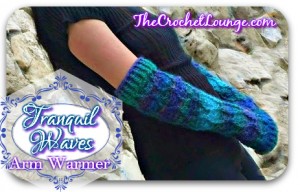 Tranquil Waves Arm Warmer Close Up | Free Crochet Pattern | The Crochet Lounge™