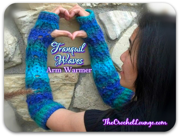 Tranquil Waves Arm Warmer | Free Crochet Pattern | The Crochet Lounge™