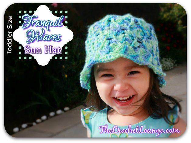 Tranquil Waves Toddler Sun Hat on Tree^3 | The Crochet Lounge™ Free Crochet Pattern