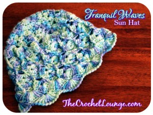 Tranquil Waves Toddler Sun Hat  on Wood | The Crochet Lounge™ Free Crochet Pattern