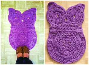 Adorably Kawaii - Owl Rug #Crochet #TCLCrochetLove
