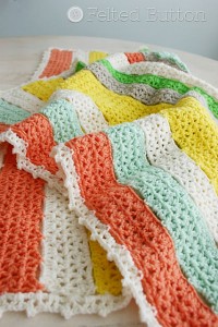 Felted Button - Citrus Stripes Blanket #Crochet #TCLCrochetLove