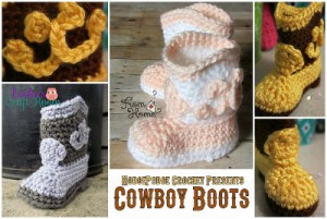 Hodge Podge Crochet - Cowboy Boots #Crochet #TCLCrochetLove
