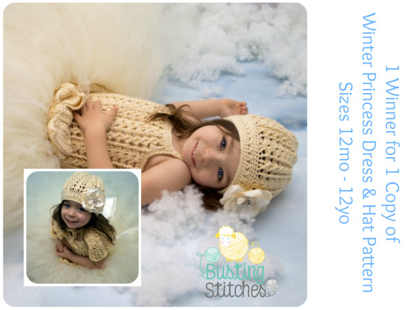 Busting Stitches - Winter Princess Dress & Hat Set Flash Giveaway | The Crochet Lounge™ #Crochet #TCLCrochetLove #Giveaway