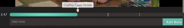 Craftsy Class Navigation Notes on Timeline